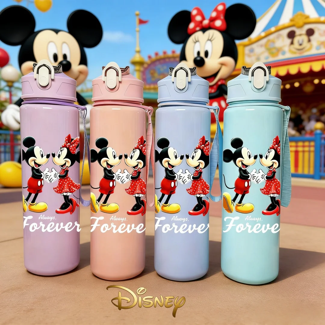 

Бутылка для воды с 3D-принтом Дисней: Микки и Минни, стоящие друг напротив друга и держащиеся за руки, забавный дизайн, устойчивая к выцветанию, коллекционная, для подарка