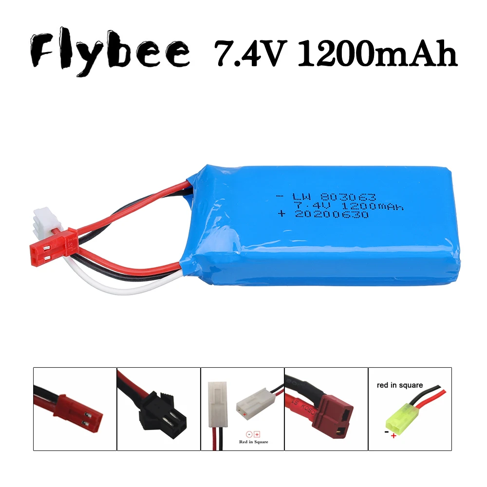 

7.4V 1200mAh Lipo Battery JST/SM/T/EL-2P/Tamiya Plug For MJXRC X600 RC Drone Parts 2S 7.4V Battery For Wltoys 144001 RC Car Boat