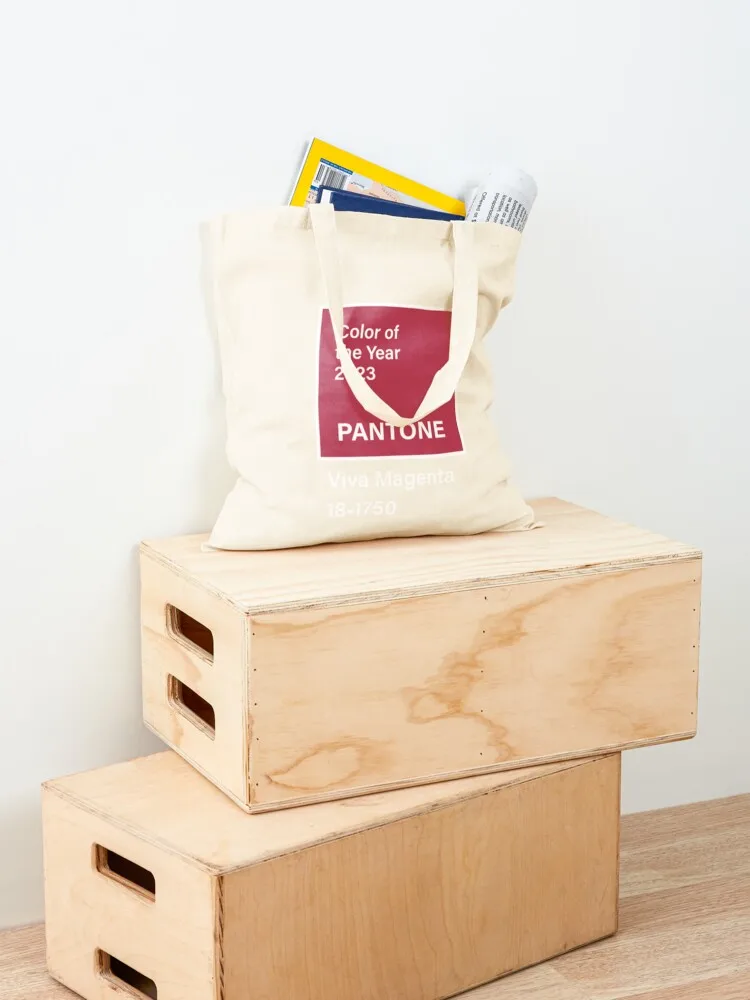 Pantone Viva Magenta. Color of 2023 Tote Bag tote bag custom tote bag university Lady bags custom fabric