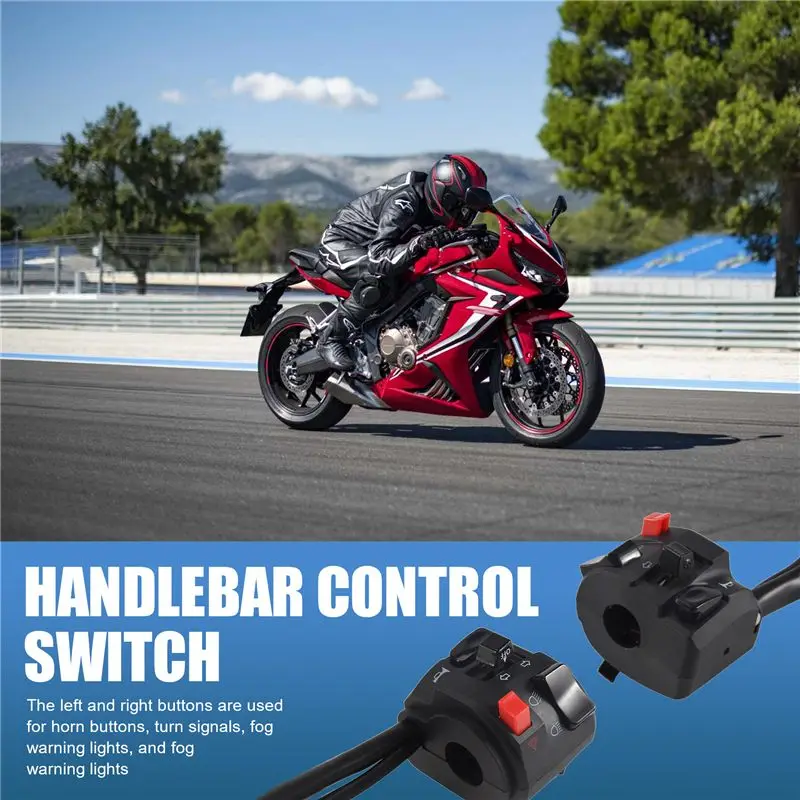 Picture 3: A14F-7/8 Inch 22Mm ATV Motorcycle Handlebar Control Switches Left Right For Horn Button Turn Signal Fog Light Warning Light