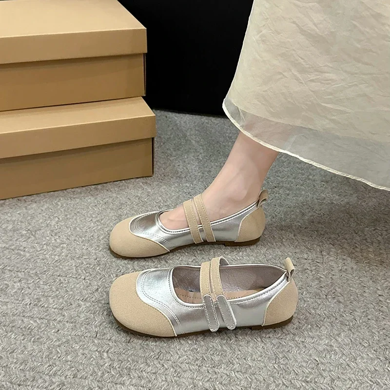 

Женские туфли в стиле ретро, повседневные туфли на плоской подошве в британском стиле с круглым носком, Классические летние туфли в студенческом стиле, новинка 2024