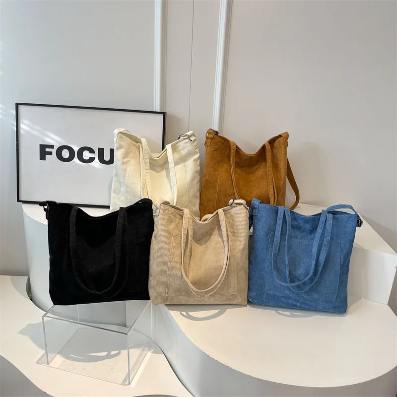 

Simple Large Capacity Tote Bags for Women Shoulder Bags Casual Corduroy Versatile Crossbody Bag Designer Bag Class Bags for Girl