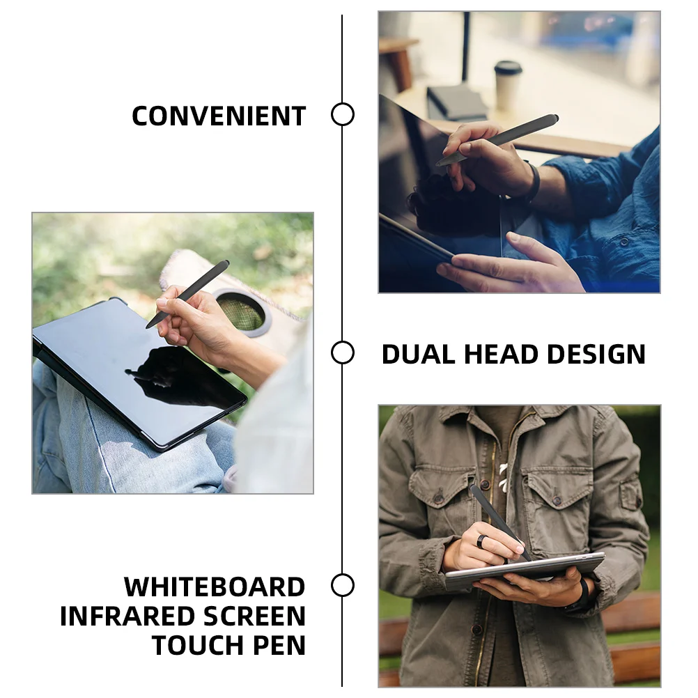 3 Pcs Electronic Whiteboard for Touchscreen Double Head Tablet Stylus Abs