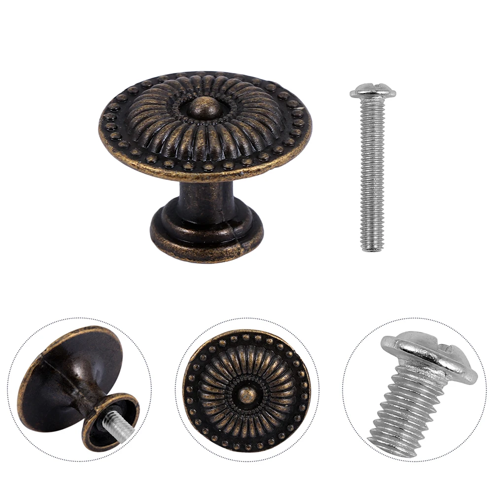 

Alloy Round Handle Cabinet Knobs Door Pull Mini Drawer Handles 20 Sets Bulk Jewelry Box Pulls Dresser Hardware Retro Style