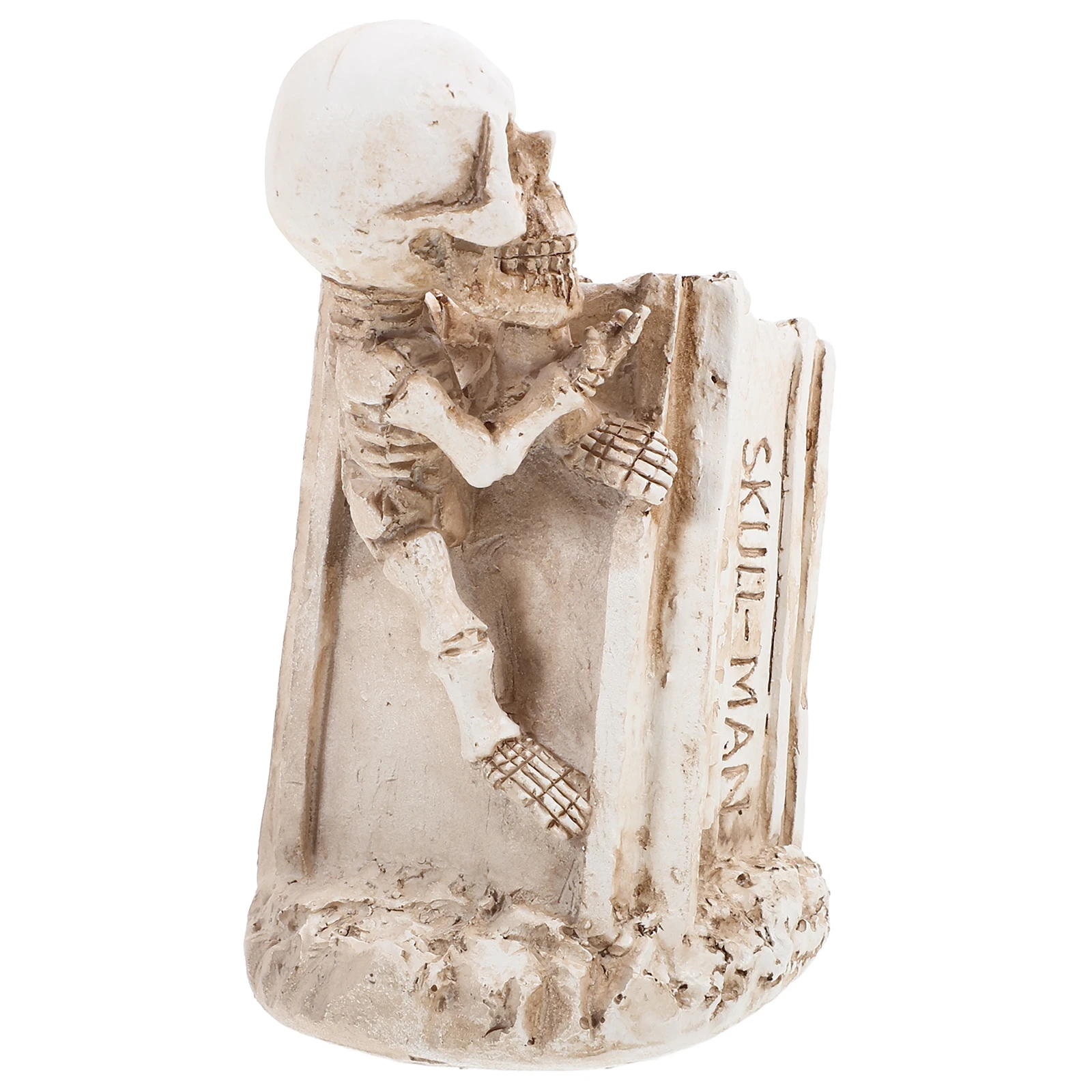 

Skull Resin Pen Holder Desk ganizer Material Spacious Storage Halloween Toothbrush Decor Makeup Brush St Office