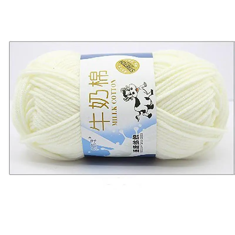 50g Soft Milk Cotton Knitting Yarn Anti-Pilling High Quality Knitting 5ply Cotton Yarn For Crochet Scarf Sweater Hat Doll Craft