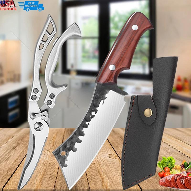 

Boning Knife Fruit Multi-purpose Knife Stainless Steel Chicken Bone Scissors Fish Scale Scissors Kitchen Knife 2 Pieces