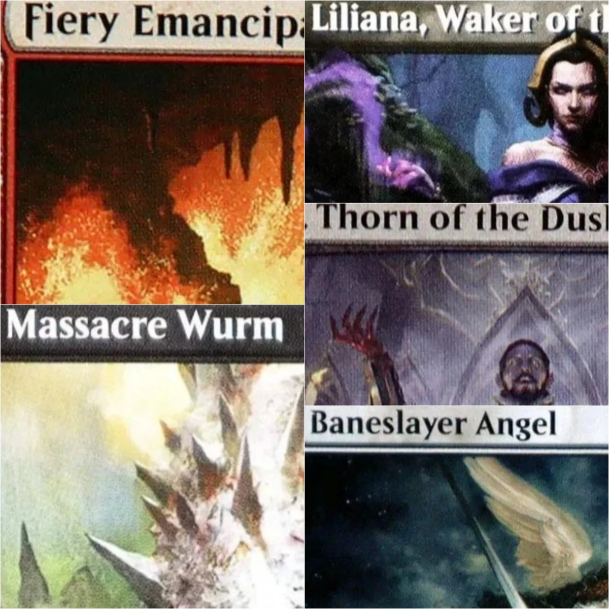 

"Fiery Emancipation/Massacre Wurm" TCG Magical Proxy Cards Black Top Quality Proxy Gathering Board Playing Game Trading Cards