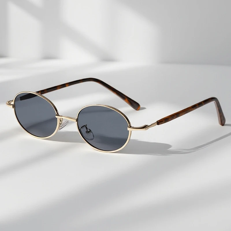 Ultra leve retro oval óculos de sol das mulheres dos homens do vintage punk óculos de sol diário decorativo moda anti-azul óculos de luz
