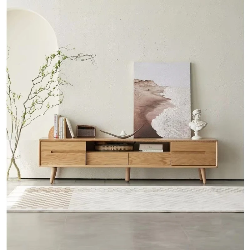

Nordic Style Solid Oak Wood TV Stand - Luxury Living Room Furniture