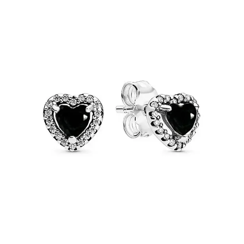 Herzförmige, funkelnde Ohrringe aus 925er Sterlingsilber als Überraschungsgeschenk für Frauen – Detail 17