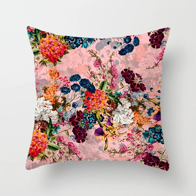 Beautiful Flower Series Throw Pillow Gift Home Office Decoration   Bedroom Sofa Car Cushion Cover