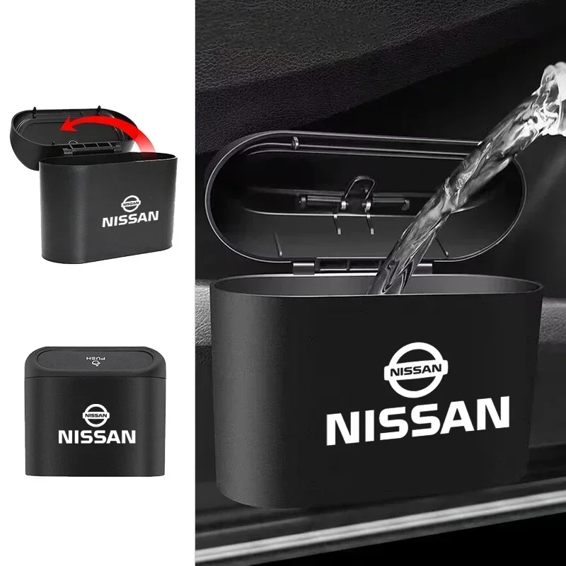 Hanging Car Trash Can Vehicle Garbage Dust Case Storage Box For Nissan J10 X-Trail Qashqai Juke Leaf Micra NOTE Patrol Gadgets