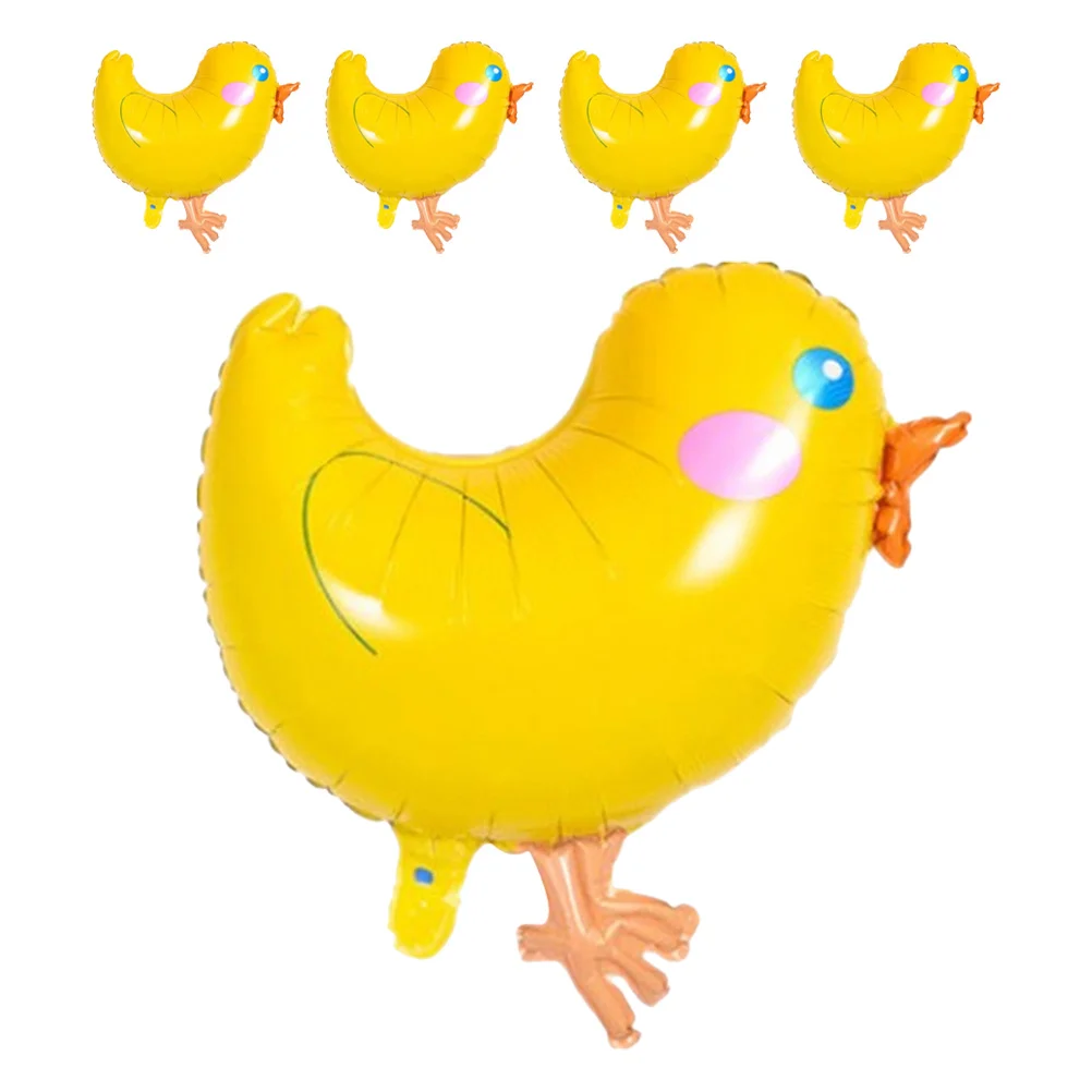 

5Pcs Cartoon Yellow Chicken Foil Balloons Aluminum Cute Birthday Shower Family Party Decorations Shower Foil Balloons