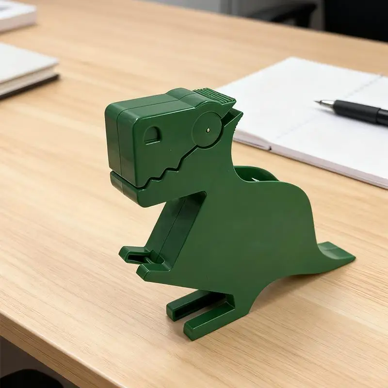 Desktop Sticky Note Holder, Green Dinosaur-shaped Creative Business Card Holder, Organizer, Fun Desktop Decoration.