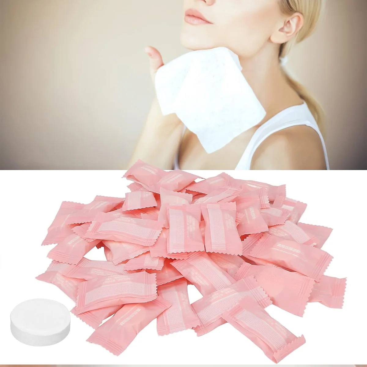 10-100pcs Compressed Towel Tablets, Disposable Portable Face Towels for Cleansing, Travel Camping Beauty Salon Must-Have