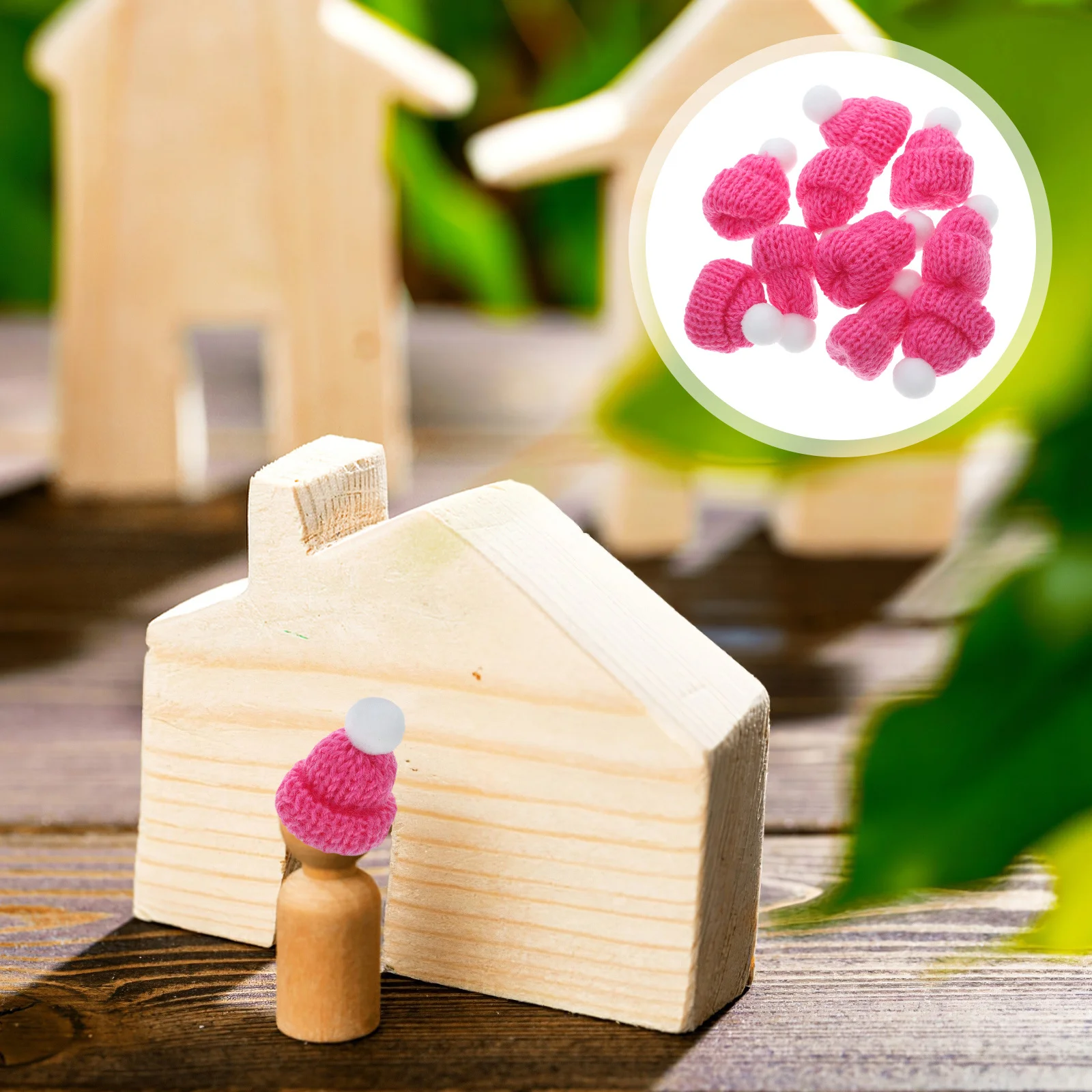 

10Pcs Christmas Hat Accessories Knitted Small Santa Caps Holiday Christmas Party Favors DIY Handmade Accessories Festival