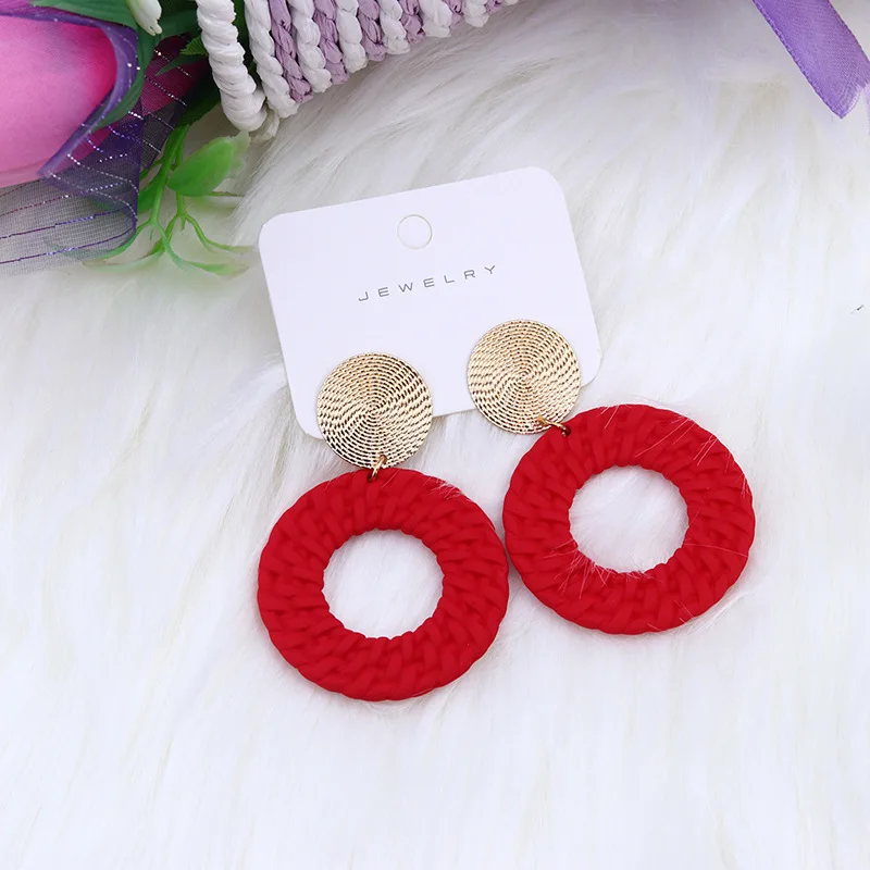 Korean Round Candy Color Acrylic Clip Earrings for Women 11 Color Cute Round No Piercing Earrings Circle Jewelry