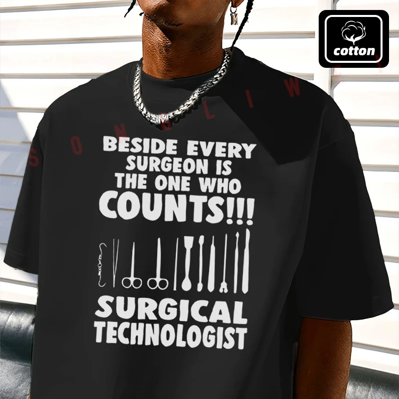 

Men T-Shirt Surgical Technologist Graphic Motorcycle Cotton Tees O-neck Short Sleeve T Shirt Fashion Hip Hop Streetwear Tshirt