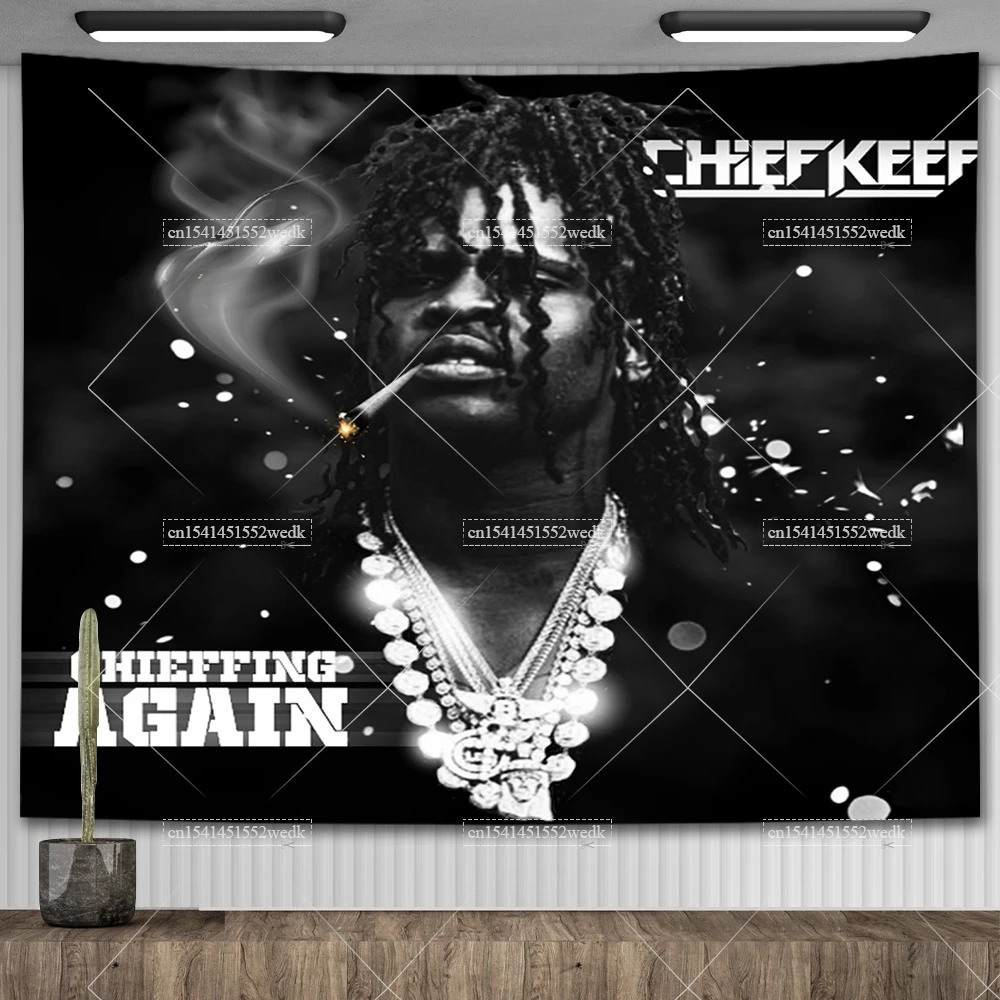 Chief Keef Finally Rich Album Tapestry Wall Decor Flags Aesthetic Living Room Decorations Hip Pop Tapestries Large Size Carpets
