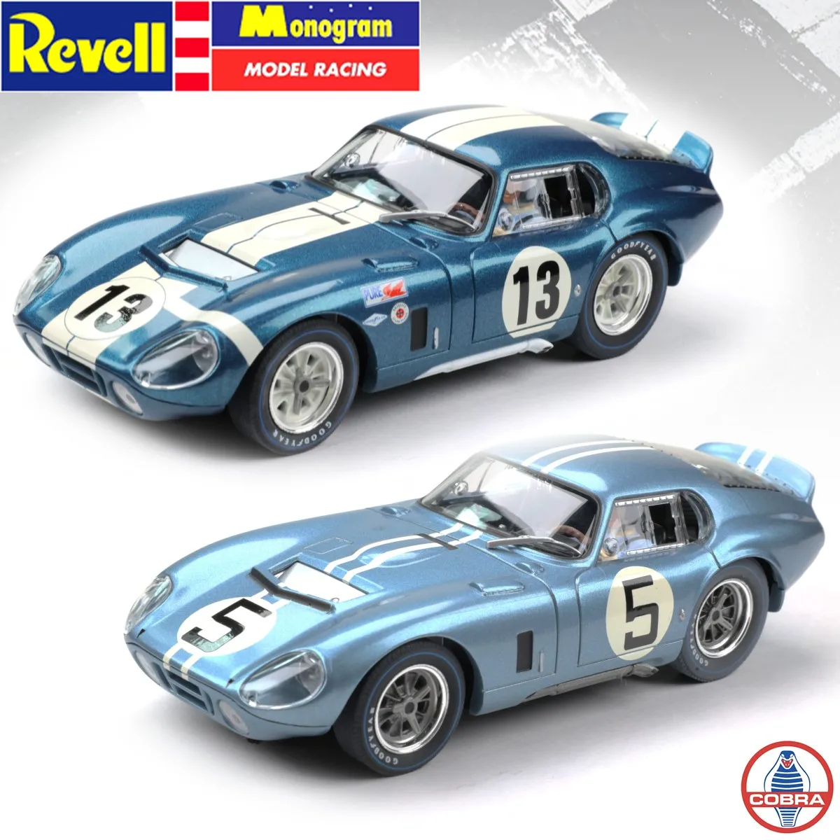 Revell/Monogram Slot Car 1:32 08351/85-4850 Shelby Cobra Daytona Coupe Le Mans´64 No.5 / 08352/85-4852 Daytona Coupe Daytona´65