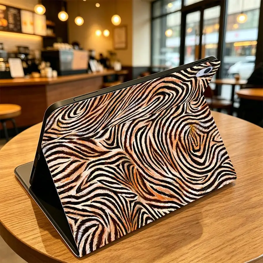 Case for Samsung Galaxy Tab S7 S8+ S11 S10 Plus A8 A7 Lite S9+ S10 Lite S10FE A11 A9Plus S9 FE with Pencil Slot Brown Zebra