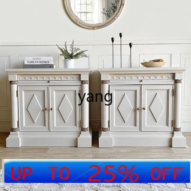 

LH solid wood bedside table bedroom home storage American small storage cabinet