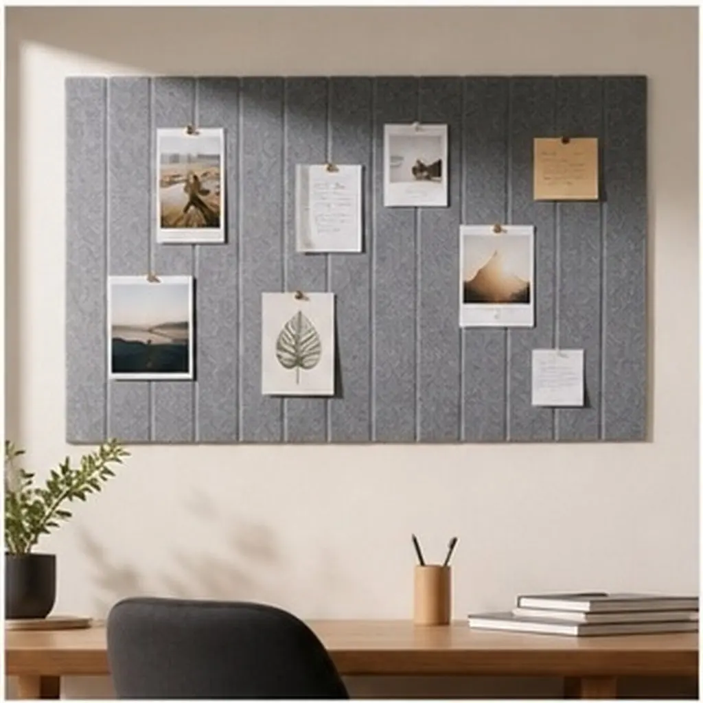 Vertical Stripe Felt Bulletin Board Self Adhesive Wall Photo Memo Display Decorative Board for Home Office School Classroom