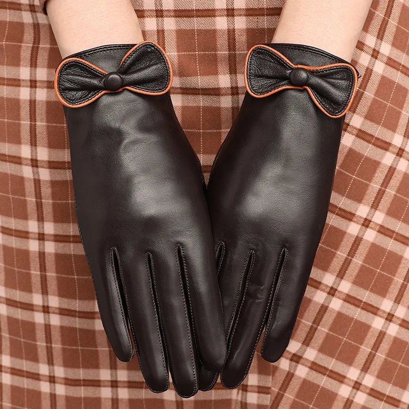 

Sheepskin Women's Winter Gloves Simple Gloves Durable Womens Leather Gloves Winter Genuine Leather Gloves Women