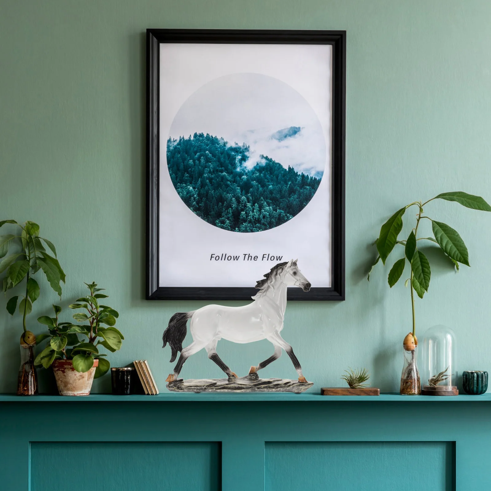 

1pc Resin Running Statue Desktop Adornment Creative Horse For Office Home Decor Creative Horse Sculpture Gift