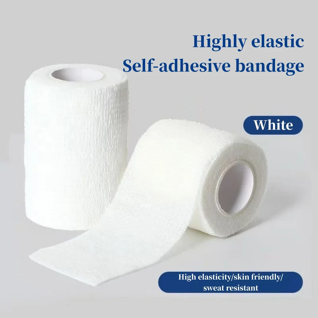 Self adhesive bandage bag, 2 inch X 5 size, sports tape, suitable for ankle and wrist elastic self-adhesive white sports bandage