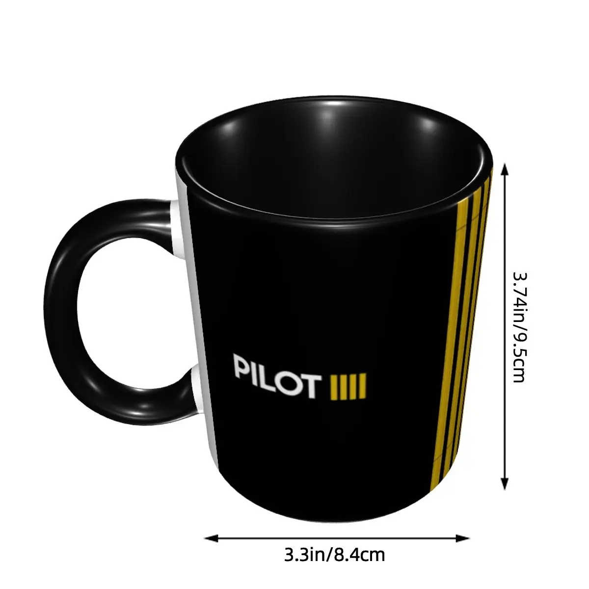 DIY Pilot Captain Stripes Ceramic Mug Custom Aviation Airplane Aviator Coffee Cup Creative Gift