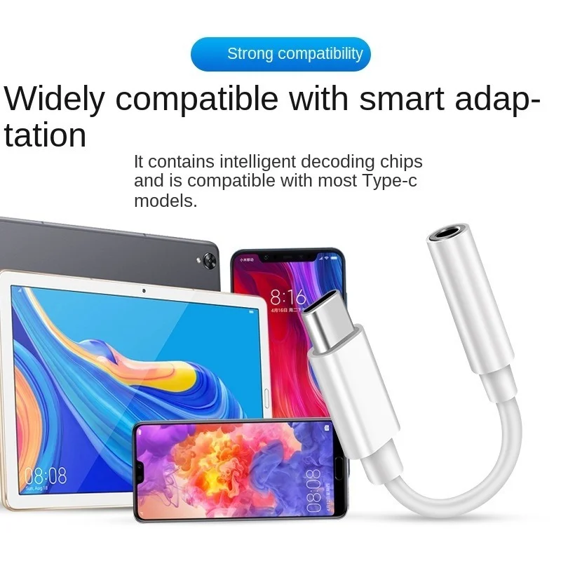 Type-C To 3.5mm AUX Headphone Adapter for Huawei Mate 20 P30 Pro Xiaomi Mi 8 9 SE Type C To 3.5 Jack Earphone Audio Cable