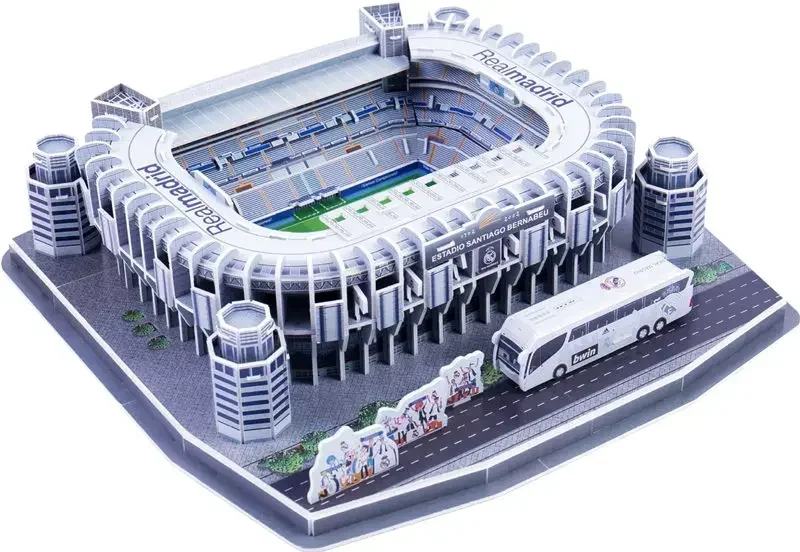 Handmade 160 ชิ้น/เซ็ต Cristiano Ronaldo Santiago Bernabeu การแข่งขันฟุตบอลเกมสนามกีฬาอาคารชุด Hand made ของเล่นของขวัญ