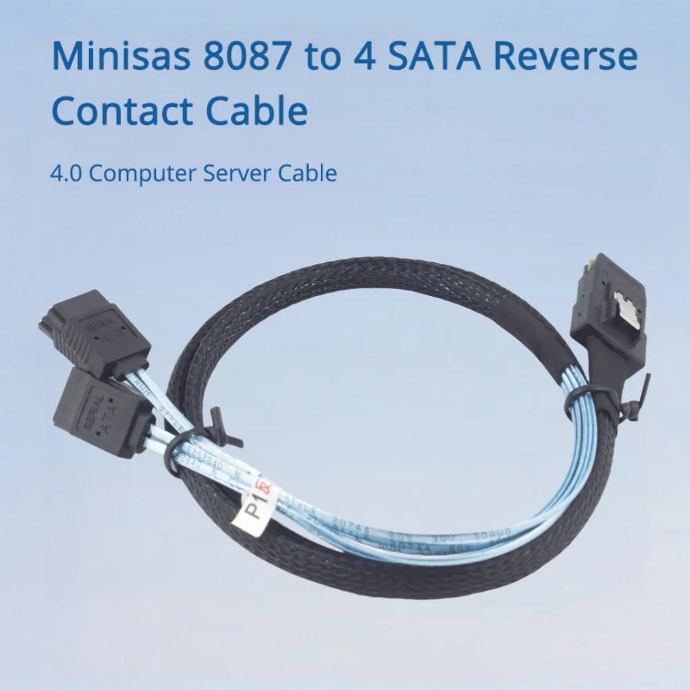 Minisas 8087 To 4 SATA Reverse Contact Cable - 4.0 Computer Server Cable with No Shrapnel for Enhanced Performance