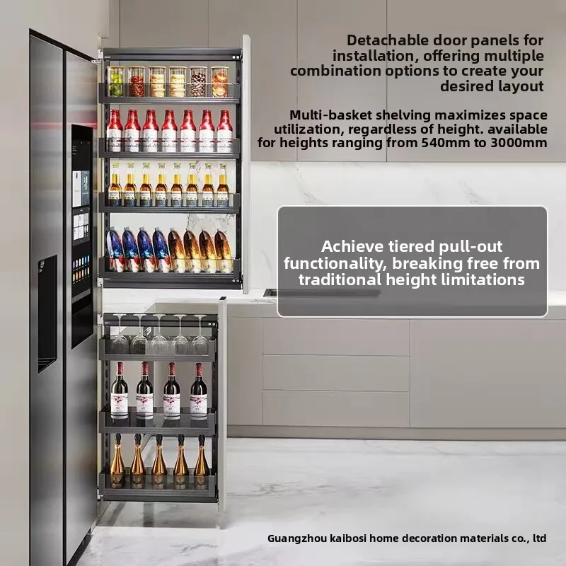 and deep cabinets Side pull basket drawer type, extremely narrow refrigerator crevice size Monster snack storage pull basket