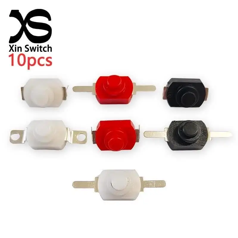 10PCS 1208YD 12x8mm DC 30V 1A 자동 잠금 (홀드 유형) 미니 전원 버튼 스위치 전기 토치 용 빨간색/흰색/검정색 ON-OFF