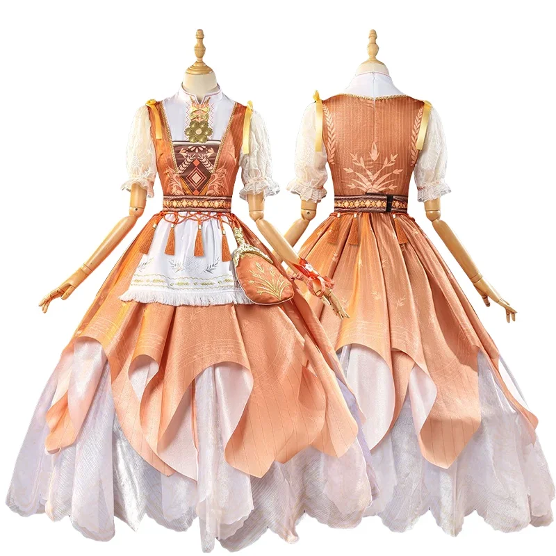 Game Infinity Nikki Hometown Breeze Anime Cosplay Costume  Lolita Orange Dress Suit Women Kawaii Girls Gown Halloween Party Prop