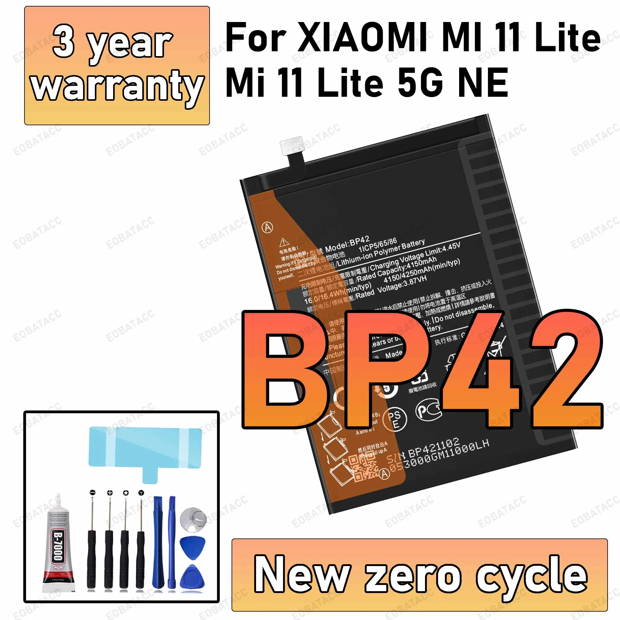New High Quality BP42 Battery For Xiaom Mi 11 Lite/Mi 11 Lite 5G NE/2109119DG Phone Batteries+Free Tools