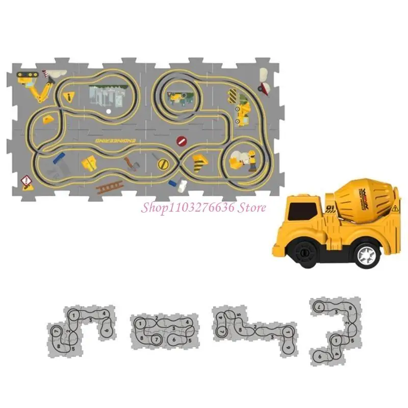 R6FD Realistic Track Christmas Theme Train and Puzzle Children Birthday Gift