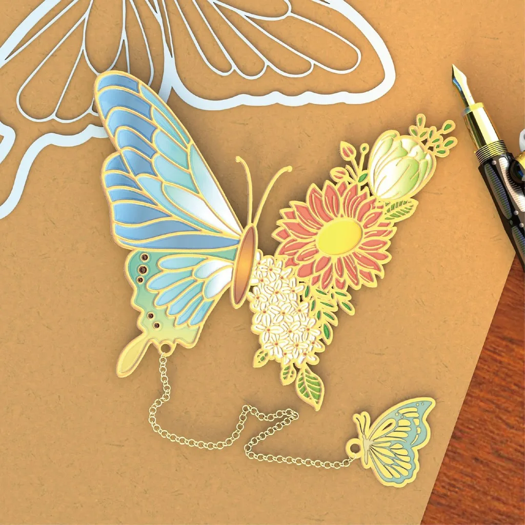 Vintage Bookmark Colorful Floral Metal Book mark Oriental Design Paper Clip Exquisite For Office Reading School Stationery