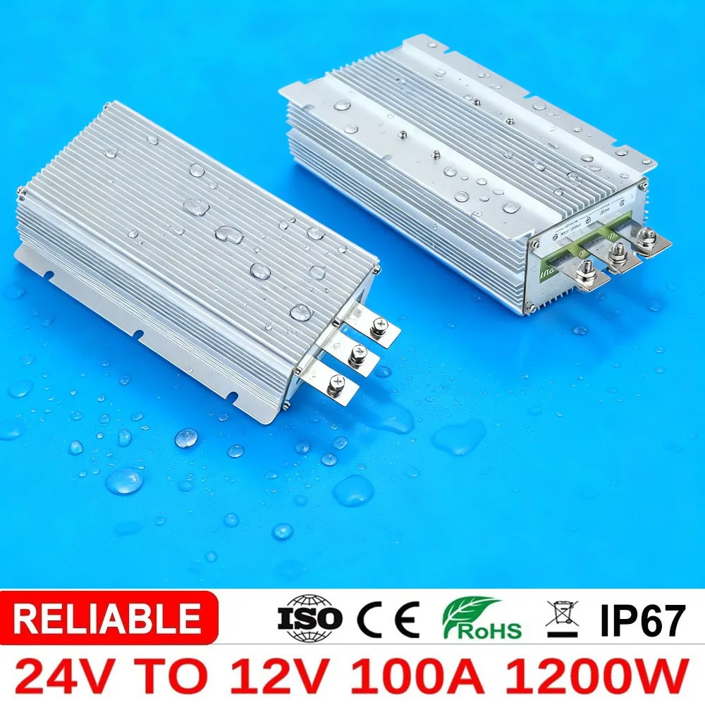 24V to 12V 85A 100A Step Down DC Voltage Converter 24V-12V Buck Module Car Solar Power Supply CE RoHS