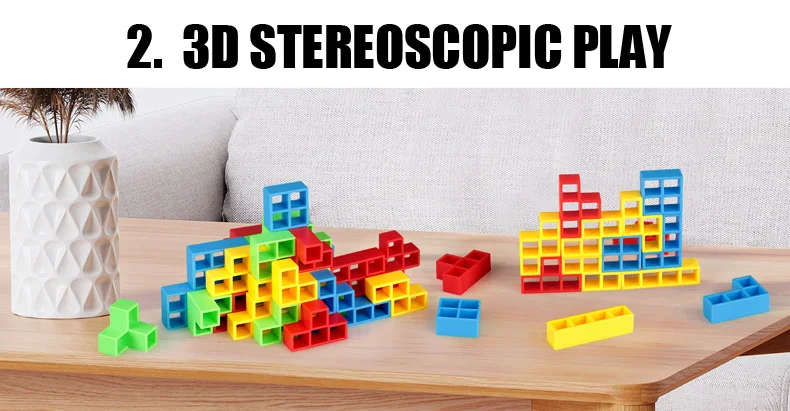 Blocs de Construction Tetris pour Enfants, Empilage, Musique, Équilibre, Assemblage, Empilage, Jouets Éducatifs Élevés, Balançoire, Jeu de table