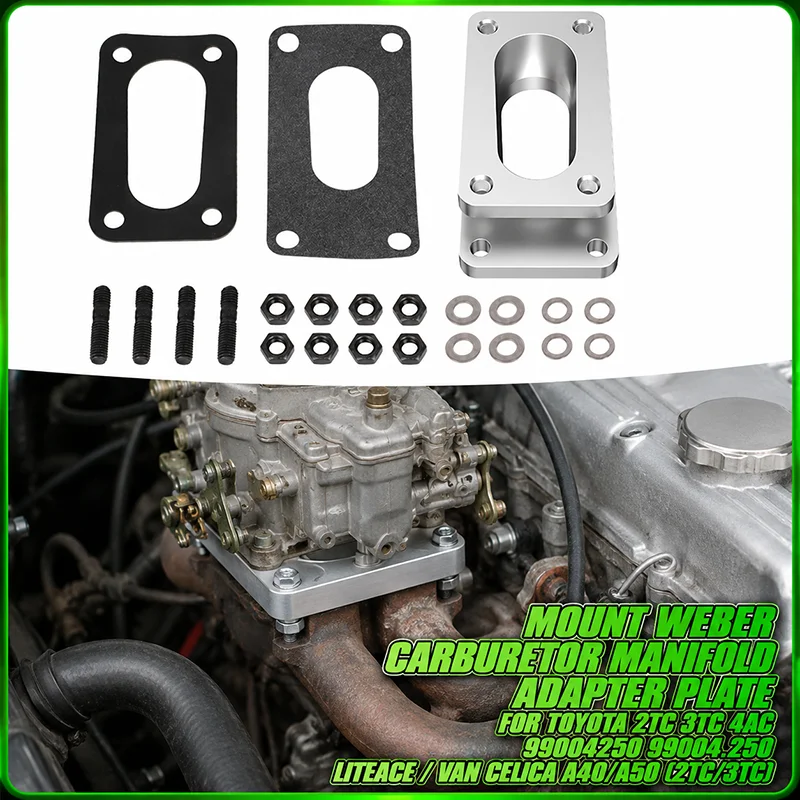 Piastra Adattatrice Per Collettore Carburatore Mount Weber Per Toyota 2TC 3TC 4AC 99004250 99004.250 Liteace / Van Celica A40/A50 (2TC/3TC)-image