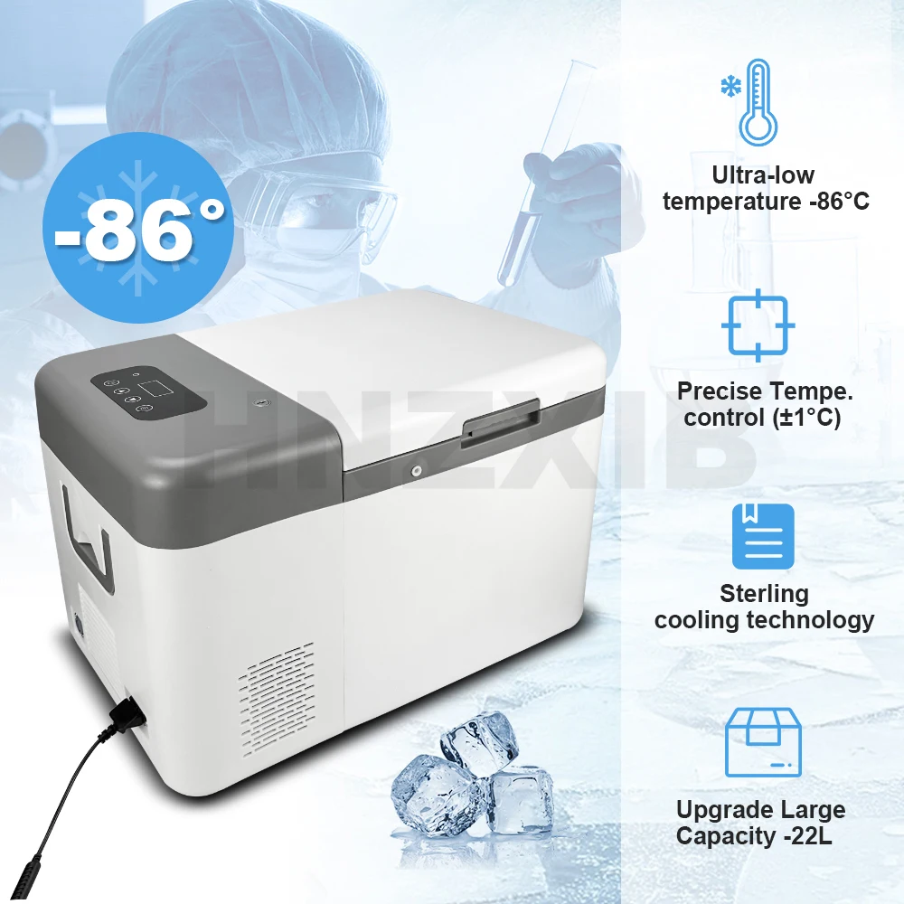 -86°C (-123 °F) Car Ultra-Low Temperature Lab Freezer DC Power Supply Ultra-low Temperature Refrigerator