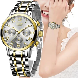 LIGE New Creative Watch Women Fashion Waterproof Women Quartz Wristwatches Top Brand Luxury Sports Chronograph Relogio Feminino