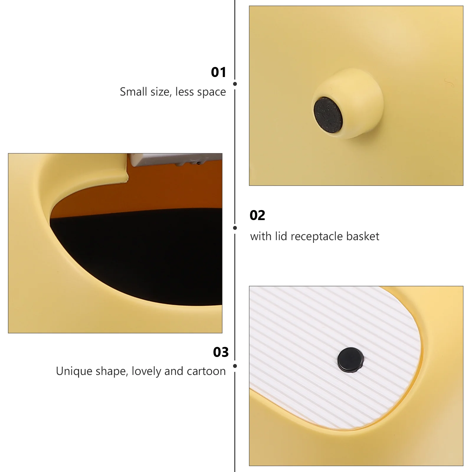 

1pc Mini Trash Can Adorable Desktop Garbage Bin Plastic Waste Container Light Space-Saving Organizer Cartoon Dustbin