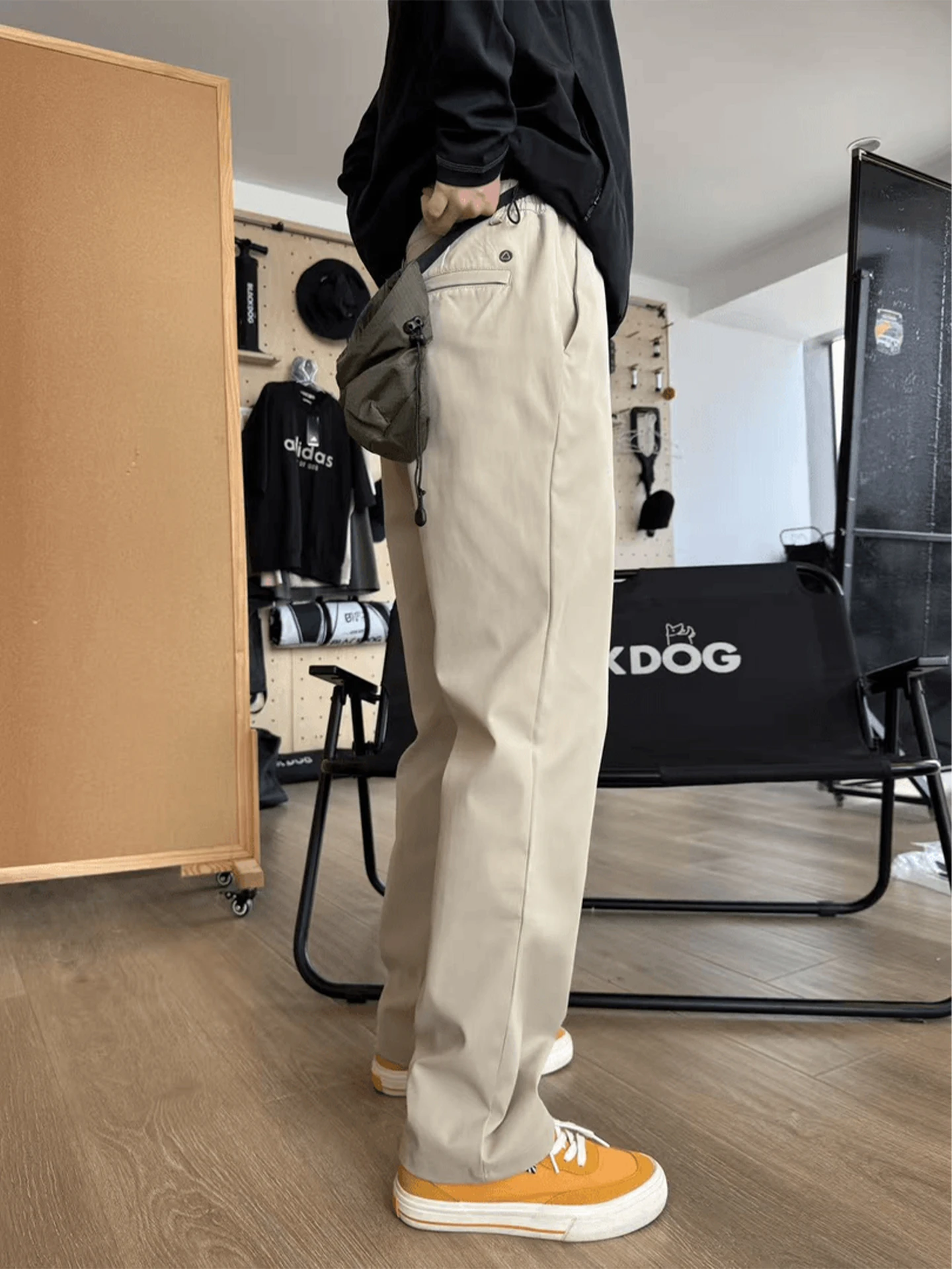 

Khaki Soft ell Men's Casual Pants Autumn Outdoor Workwear Commuter Slimming Versatile Long Trousers Faionable Leisure