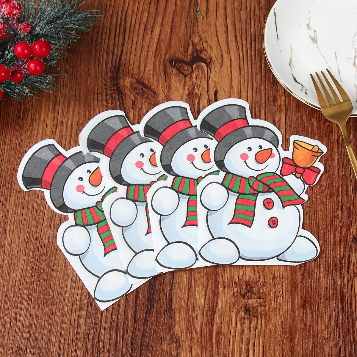 20 قطعة رجل الزنجبيل المناديل الورقية حفلة عيد الميلاد المتاح الأنسجة 2025 عيد الميلاد المنزل الجدول لوازم الديكور السنة الجديدة 2026