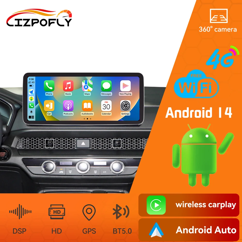 

12.3 Inch Car Radio For Honda CR-V 2023-2026 Carplay Android GPS Navigation Autoradio DSP Multimedia Video Player Head Unit WIFI